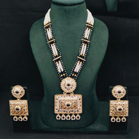 Lucentarts Jewellery Royal Crystal Stone And Pearl Meenakari Long Necklace Set