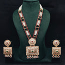 Lucentarts Jewellery Royal Crystal Stone And Pearl Meenakari Long Necklace Set