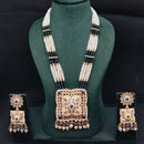 Lucentarts Jewellery Royal Crystal Stone And Pearl Meenakari Long Necklace Set