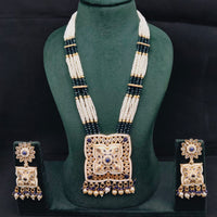 Lucentarts Jewellery Royal Crystal Stone And Pearl Meenakari Long Necklace Set
