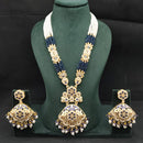 Lucentarts Jewellery Royal Crystal Stone And Pearl Meenakari Long Necklace Set