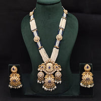 Lucentarts Jewellery Royal Crystal Stone And Pearl Meenakari Long Necklace Set