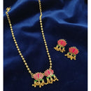 Lucentarts Jewellery Gold Plated Beads And Meenakari Long Necklace Set