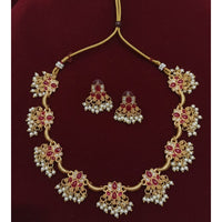 Lucentarts Jewellery Heritage Pota Stone And Pearl Necklace Set