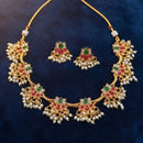 Lucentarts Jewellery Heritage Pota Stone And Pearl Necklace Set