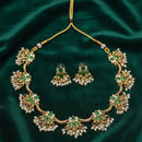 Lucentarts Jewellery Heritage Pota Stone And Pearl Necklace Set