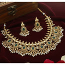 Lucentarts Jewellery Regal Pota Stone And Pearl Choker Necklace Set