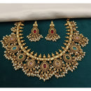 Lucentarts Jewellery Regal Pota Stone And Pearl Choker Necklace Set