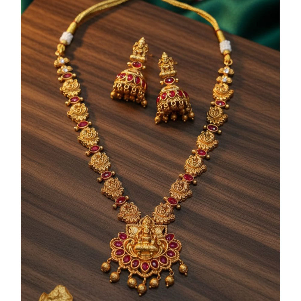 LUCENTART Traditional Pota Stone And Beads Necklace Set With Goddess Motifs