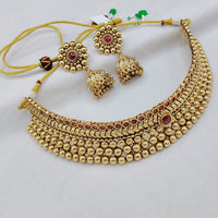 Lucentarts Jewellery Heritage Pota Stone And Beads Choker Necklace Set