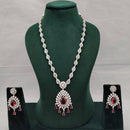 Lucentarts Jewellery Eternia American Diamond And Crystal Long Necklace Set