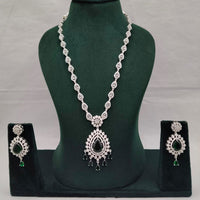 Lucentarts Jewellery Eternia American Diamond And Crystal Long Necklace Set