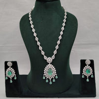 Lucentarts Jewellery Eternia American Diamond And Crystal Long Necklace Set