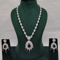 Lucentarts Jewellery Eternia American Diamond And Crystal Long Necklace Set