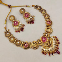 Lucentarts Jewellery Regalia Pota Stone And Polki Kundan Necklace Set With Bird Motifs
