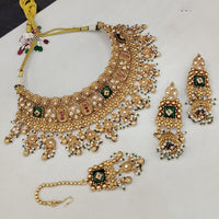 Lucentarts Jewellery Regal Pota Stone And Pearl Choker Necklace Set