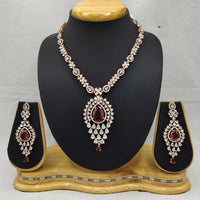 Lucentarts Jewellery Enigma American Diamond And Austrian Stone Necklace Set