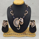 Lucentarts Jewellery Ecstatica American Diamond And Austrian Stone Necklace Set With Elephant Motifs