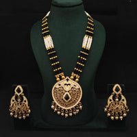 Lucentarts Jewellery Heritage Meenakari And Pota Stone And Pearl Long Necklace Set
