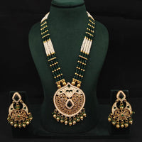 Lucentarts Jewellery Heritage Meenakari And Pota Stone And Pearl Long Necklace Set