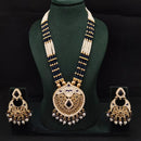 Lucentarts Jewellery Heritage Meenakari And Pota Stone And Pearl Long Necklace Set