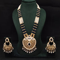 Lucentarts Jewellery Heritage Meenakari And Pota Stone And Pearl Long Necklace Set