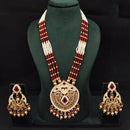 Lucentarts Jewellery Heritage Meenakari And Pota Stone And Pearl Long Necklace Set