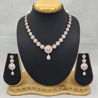 Lucentarts Jewellery Enamour American Diamond Necklace Set