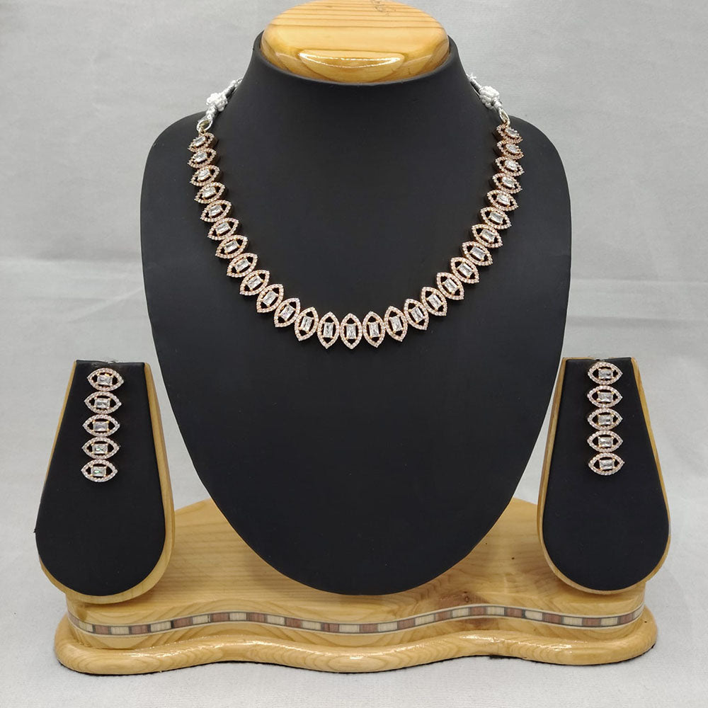 Lucentarts Jewellery Elegance American Diamond Necklace Set