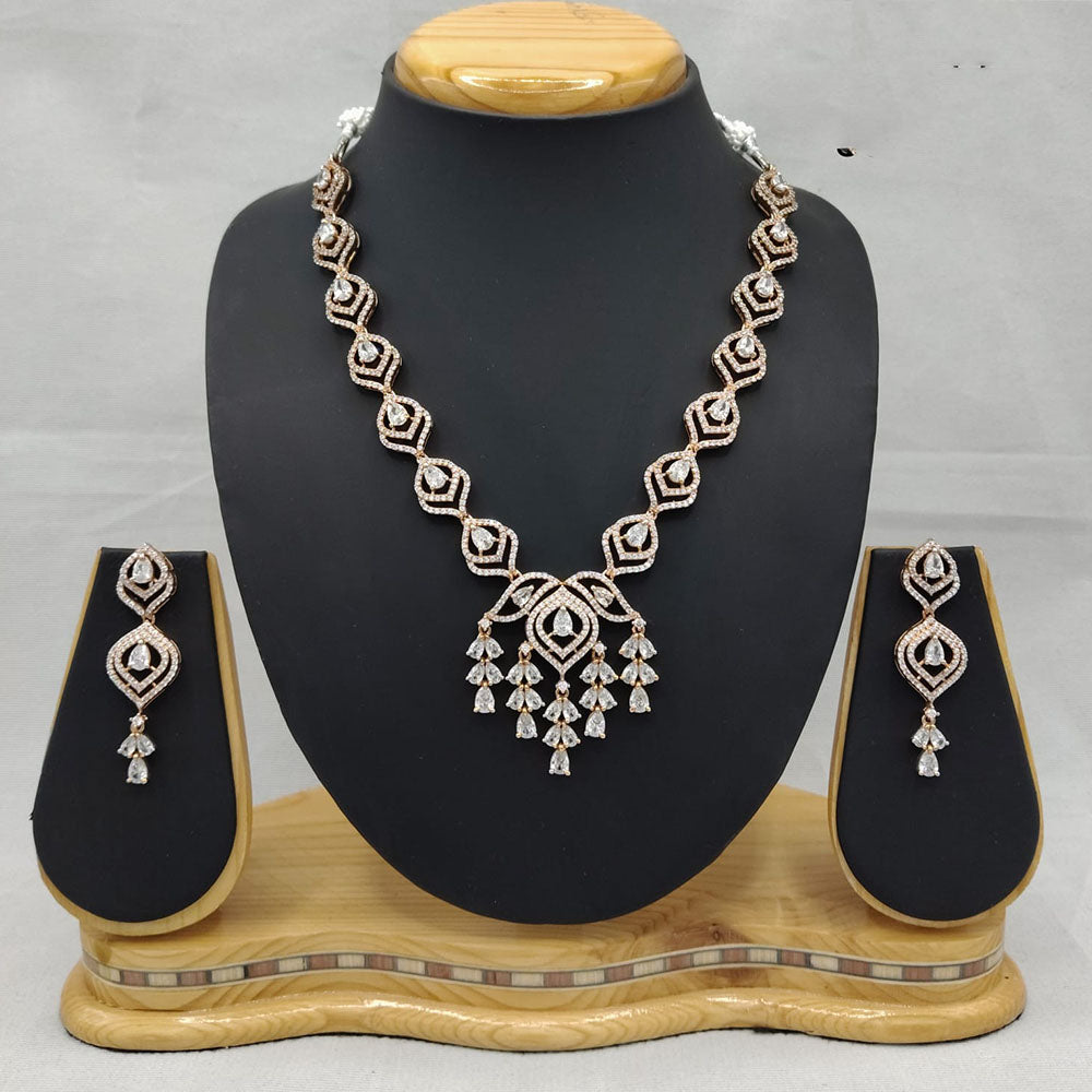 Lucentarts Jewellery Timeless Austrian Stone And American Diamond Necklace Set