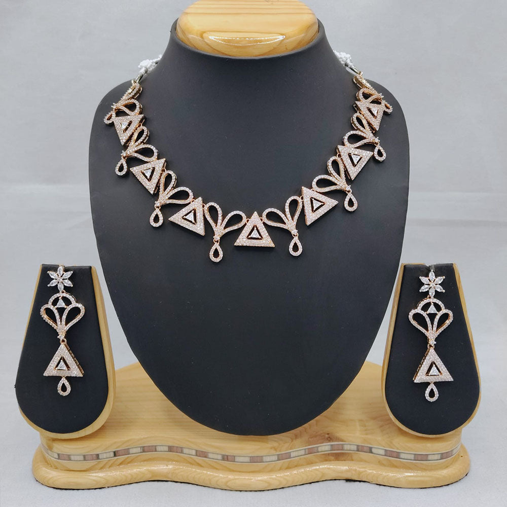 Lucentarts Jewellery Allure Austrian Stone And American Diamond Necklace Set
