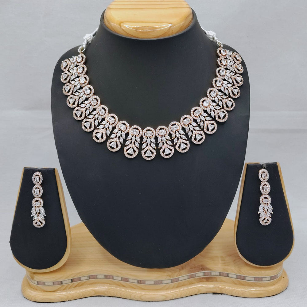Lucentarts Jewellery Floris Austrian Stone And American Diamond Necklace Set