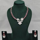 Lucentarts Jewellery Grand Luxury Floral American Diamond Sparkle Necklace Set