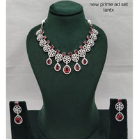 Lucentarts Jewellery Grand Luxury  American Diamond Sparkle Necklace Set