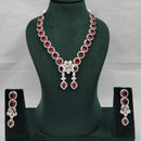 Lucentarts Jewellery Grand Luxury Floral American Diamond Sparkle Necklace Set