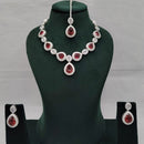 Lucentarts Jewellery Grand Luxury  American Diamond Sparkle Necklace Set