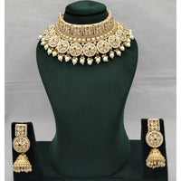 Lucentarts Jewellery Regal Pota Stone And Pearl Choker Necklace Set