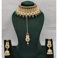 Lucentarts Jewellery Regal Pota Stone And Pearl Choker Necklace Set