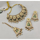 Lucentarts Jewellery Regal Pota Stone And Pearl Choker Necklace Set