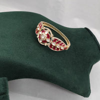 Lucentarts Jewellery Handcrafted Polki Kundan Stone Meenakari Adjustable Wrist Bracelet