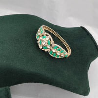 Lucentarts Jewellery Handcrafted Polki Kundan Stone Meenakari Adjustable Wrist Bracelet