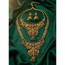 Lucentarts Jewellery Pota Temple Gold Plated Double Necklace Set