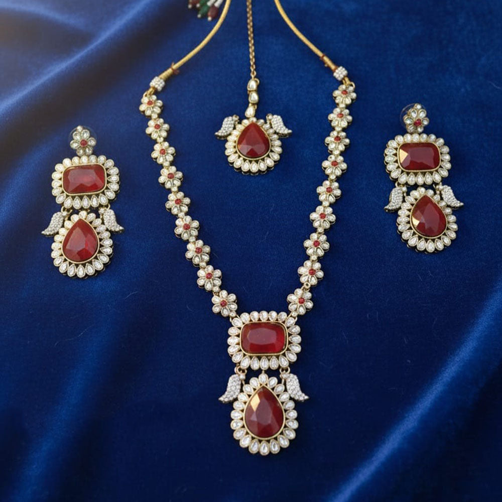 Lucentarts Sparkling Crystal Stone And Austrian Stone Necklace Set