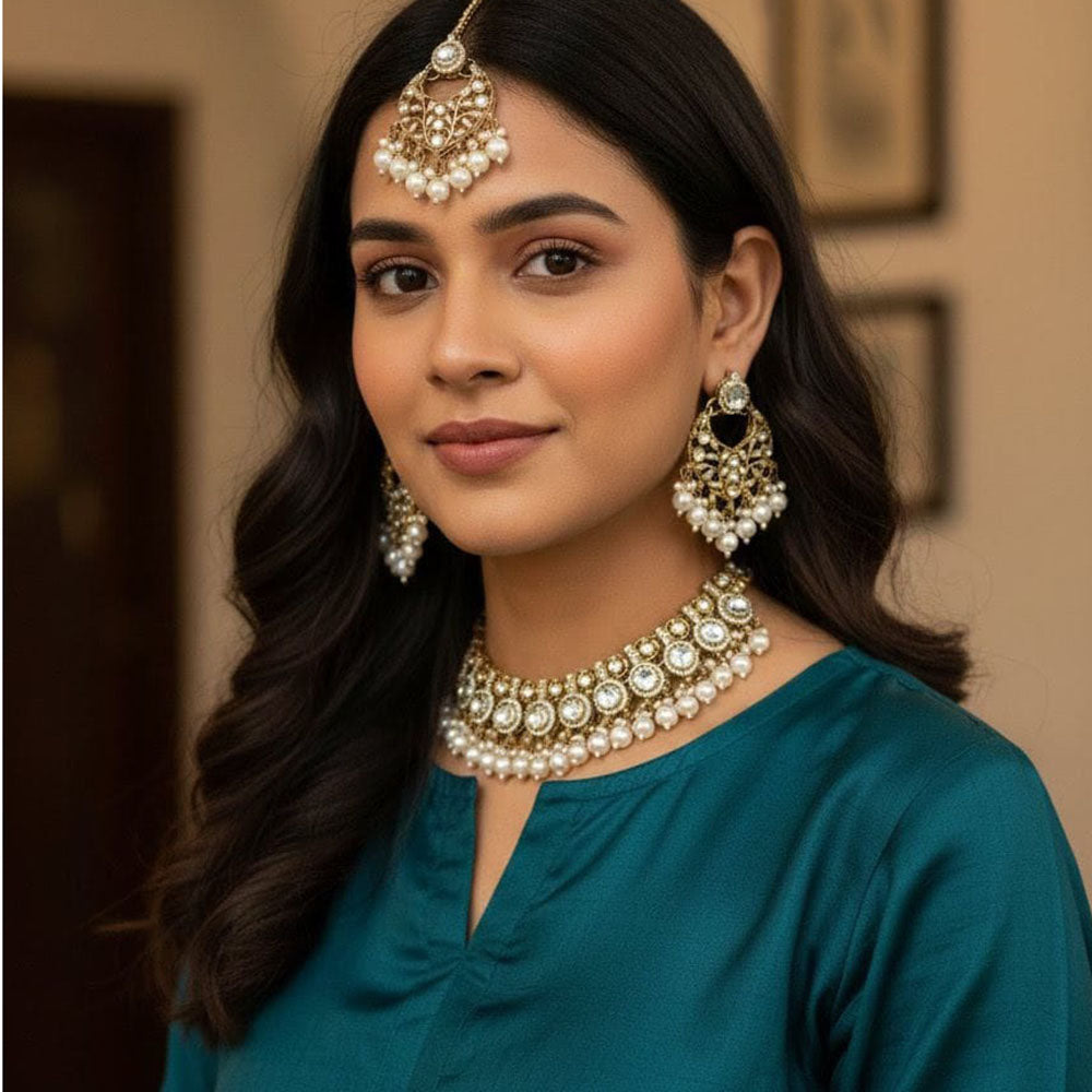 Lucentarts Sparkling Pota Stone And Beads Necklace Set