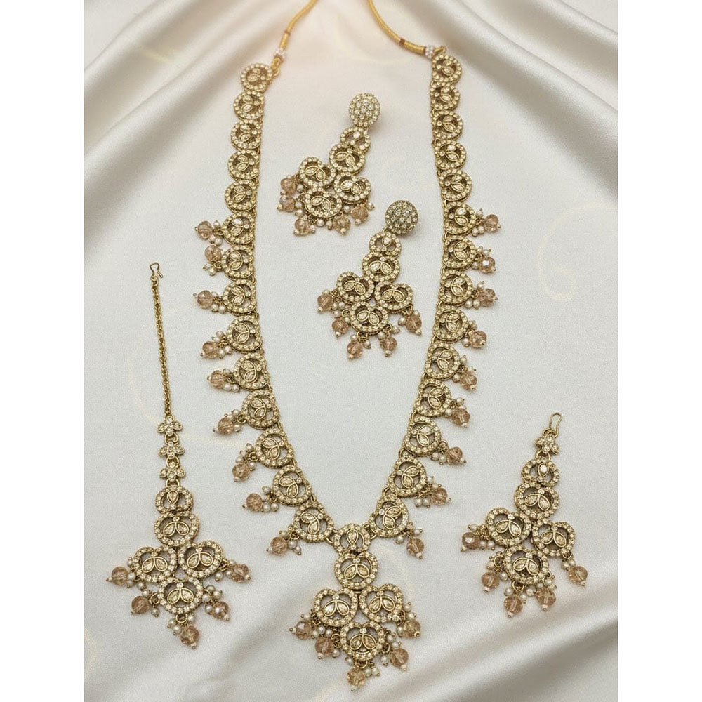 Lucentarts Jewellery Luxury Designer Pota Stone And Beads Necklace Set
