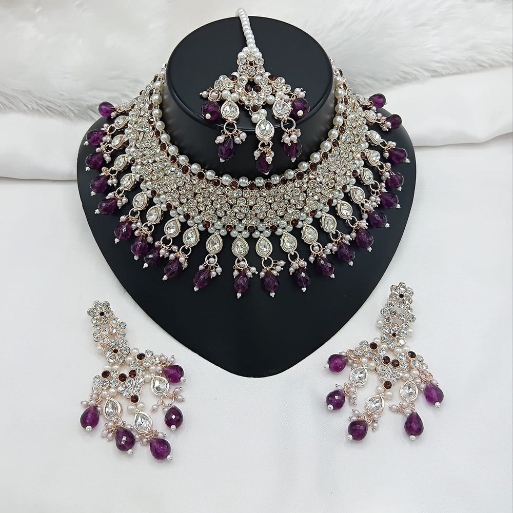 Lucentarts Jewellery Heritage Style Pota Austrian Stone Beaded Choker Necklace Set
