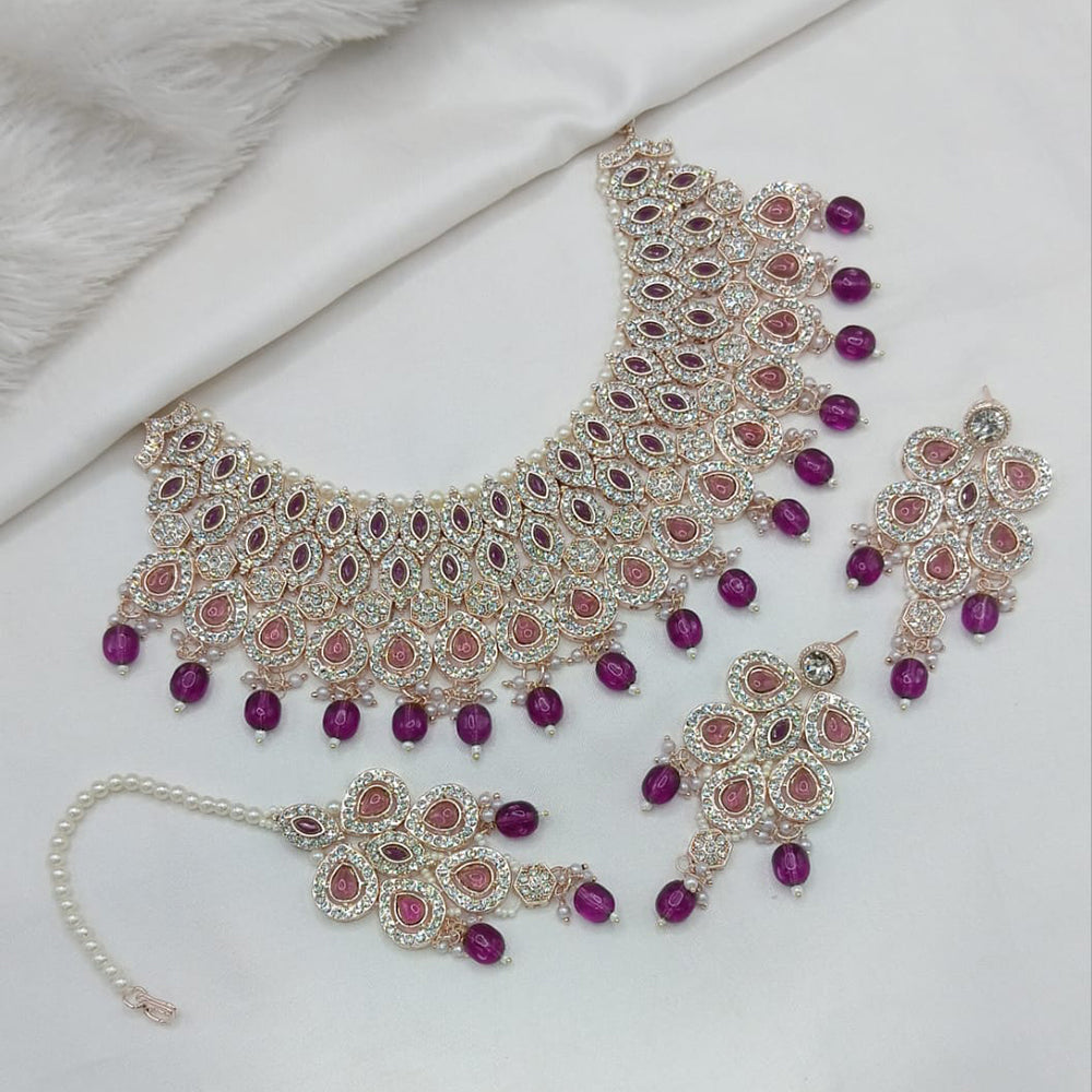 Lucentarts Jewellery Heritage Style Pota Austrian Stone Beaded Choker Necklace Set