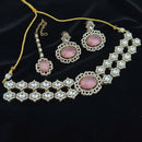 Lucentarts Jewellery Graceful Pota Stone And Austrian Stone Choker Necklace Set