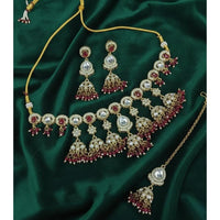 Lucentarts Jewellery Graceful Pota Stone And Austrian Stone Pearl Necklace Set