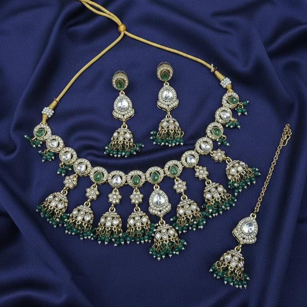Lucentarts Jewellery Graceful Pota Stone And Austrian Stone Pearl Necklace Set